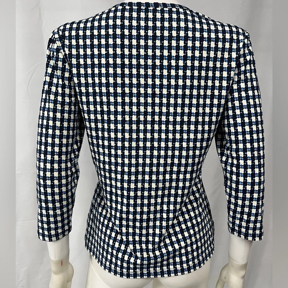 J McLaughlin Rich Classy 3/4 Sleeves Stretch Summer Resort Cruise Tshirt Top M - Picture 5 of 6